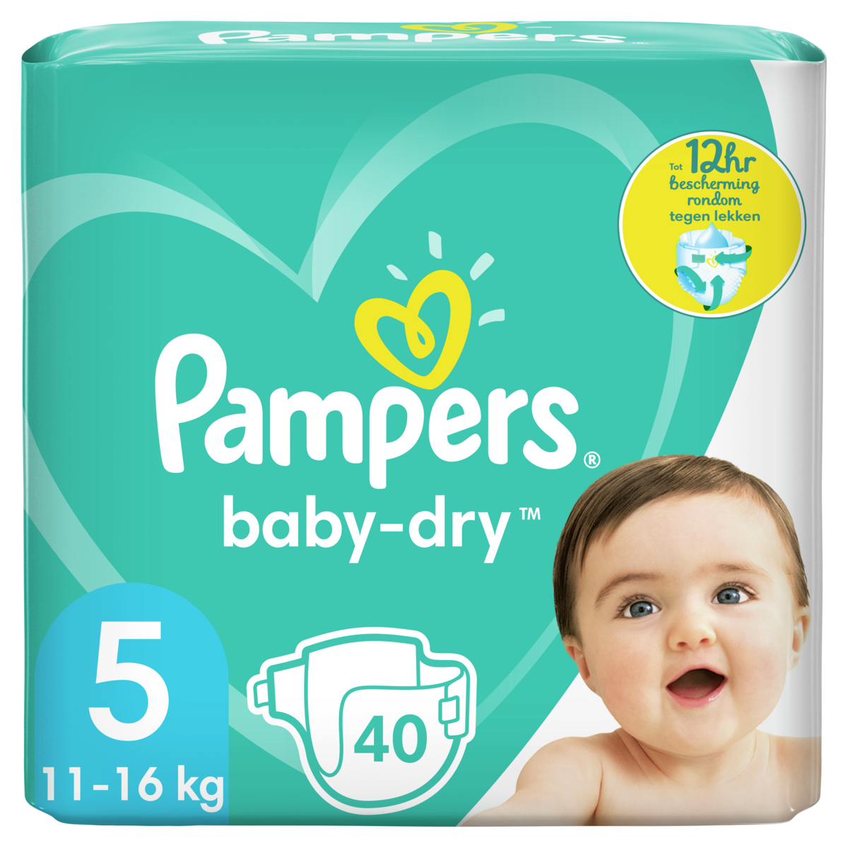 Pampers Couches Baby-Dry Taille 5 (11-16 kg) – Bébé Classique