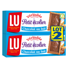 PETIT ECOLIER Biscuits petit beurre nappé de chocolat au lait 2x150g