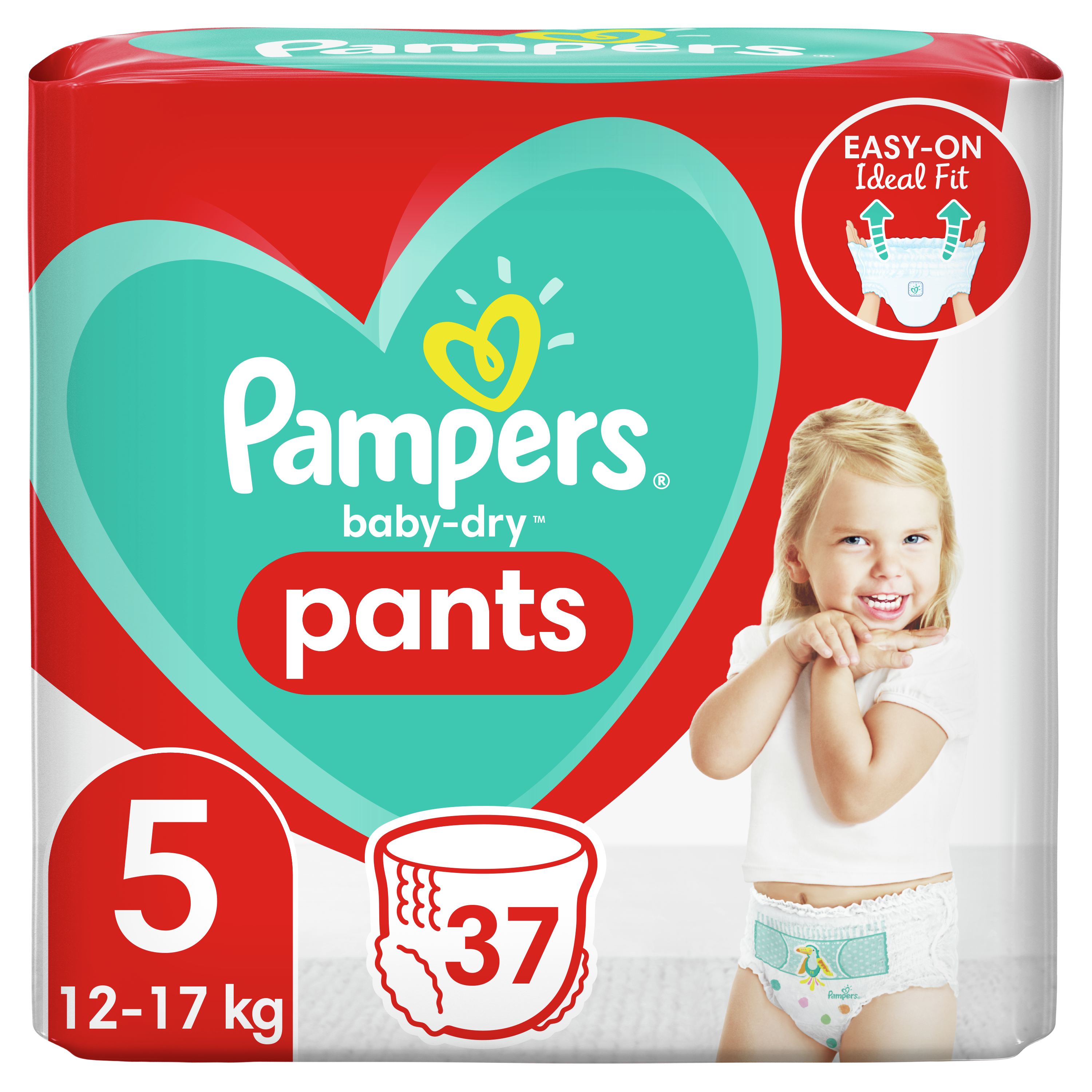 PAMPERS Baby-dry pants couches-culottes taille 5 (12-17kg) 37 couches pas  cher 