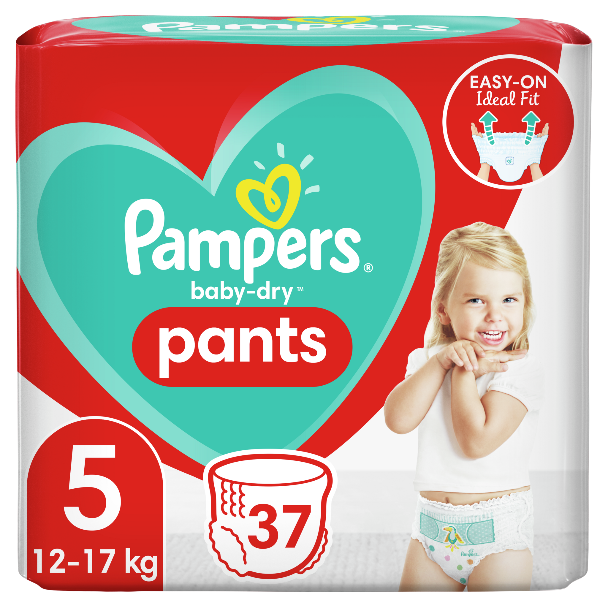 Pampers Couches-Culottes Baby-Dry Pants Taille 5 (12-17 kg), 160  Couches-Culottes Bébé, Pack 1 Mois, Maintien 360° Contre les Fuites,  Faciles à