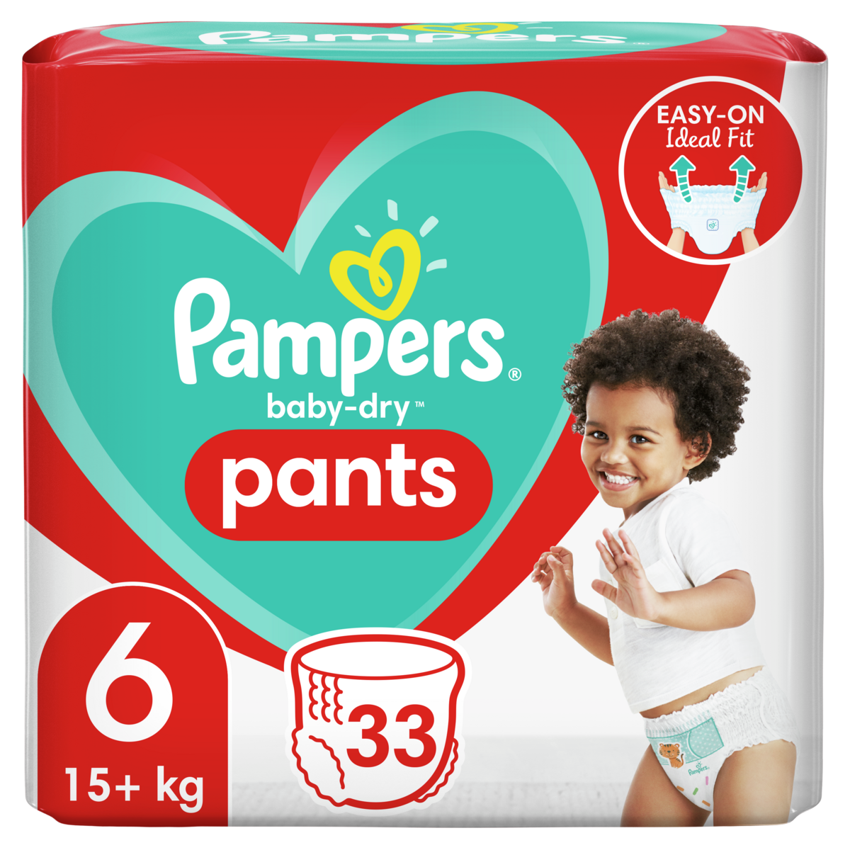 PAMPERS Baby-dry pants couches-culottes taille 6 (15kg+) 33 couches pas  cher 