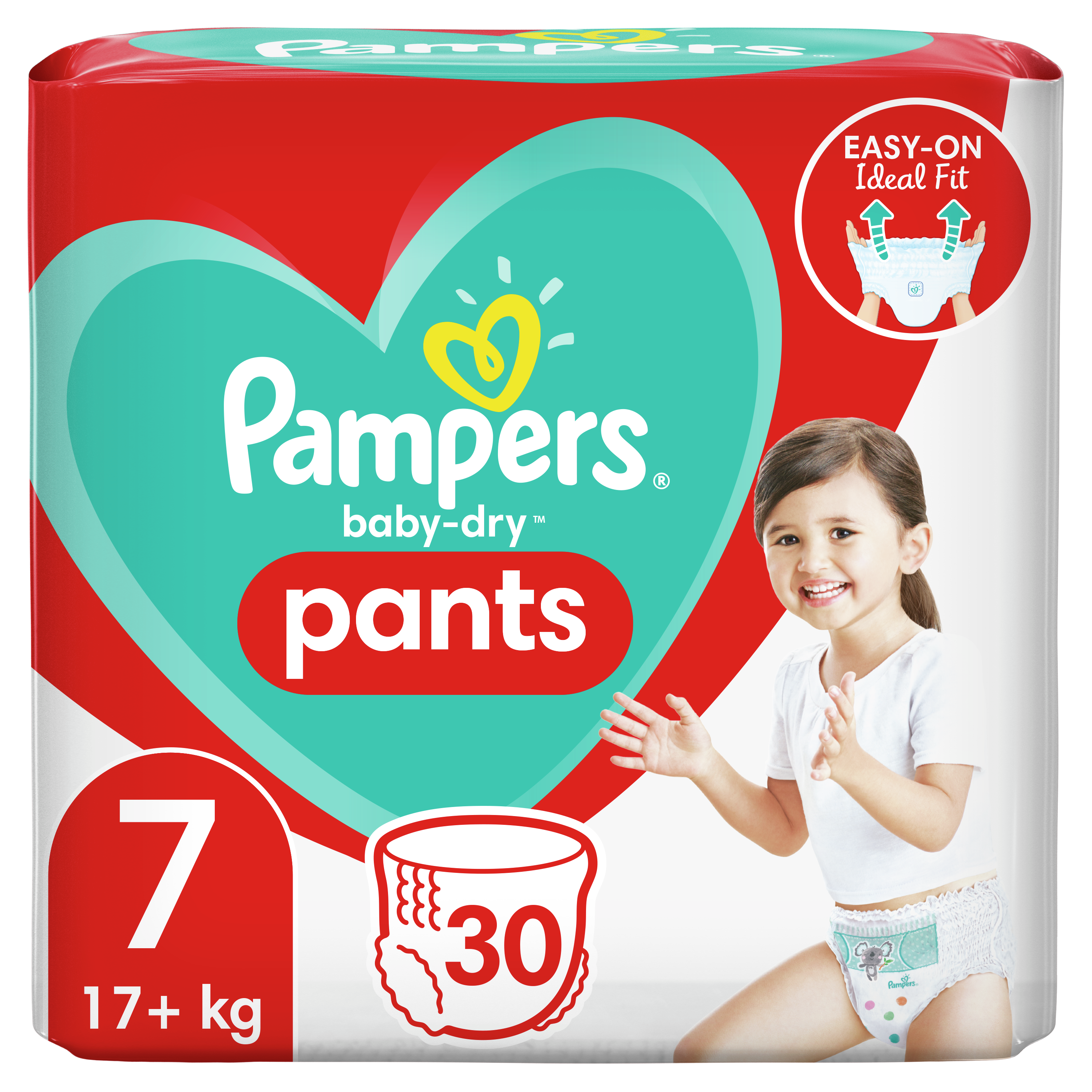 PAMPERS Baby-dry pants couches-culottes taille 7 (17kg+) 30 couches pas  cher 