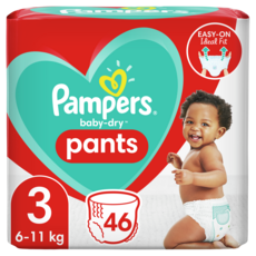 PAMPERS Baby-dry pants couches-culottes taille 3 (6-11kg) 46 couches