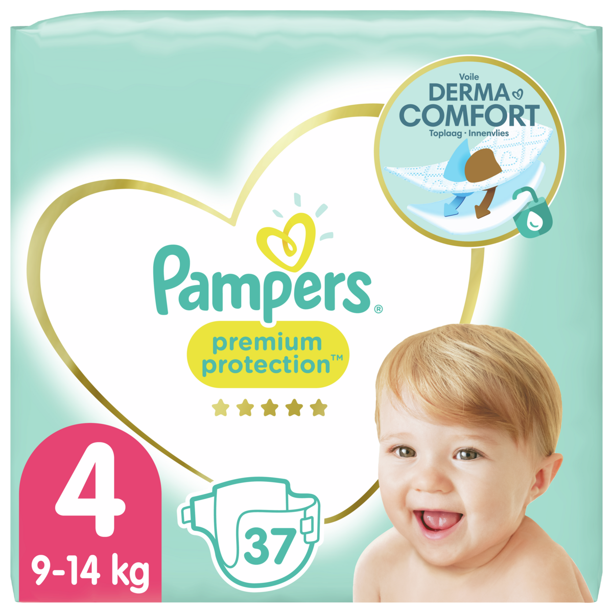 PAMPERS Premium protection couches taille 4 (9 -4kg) 37 couches