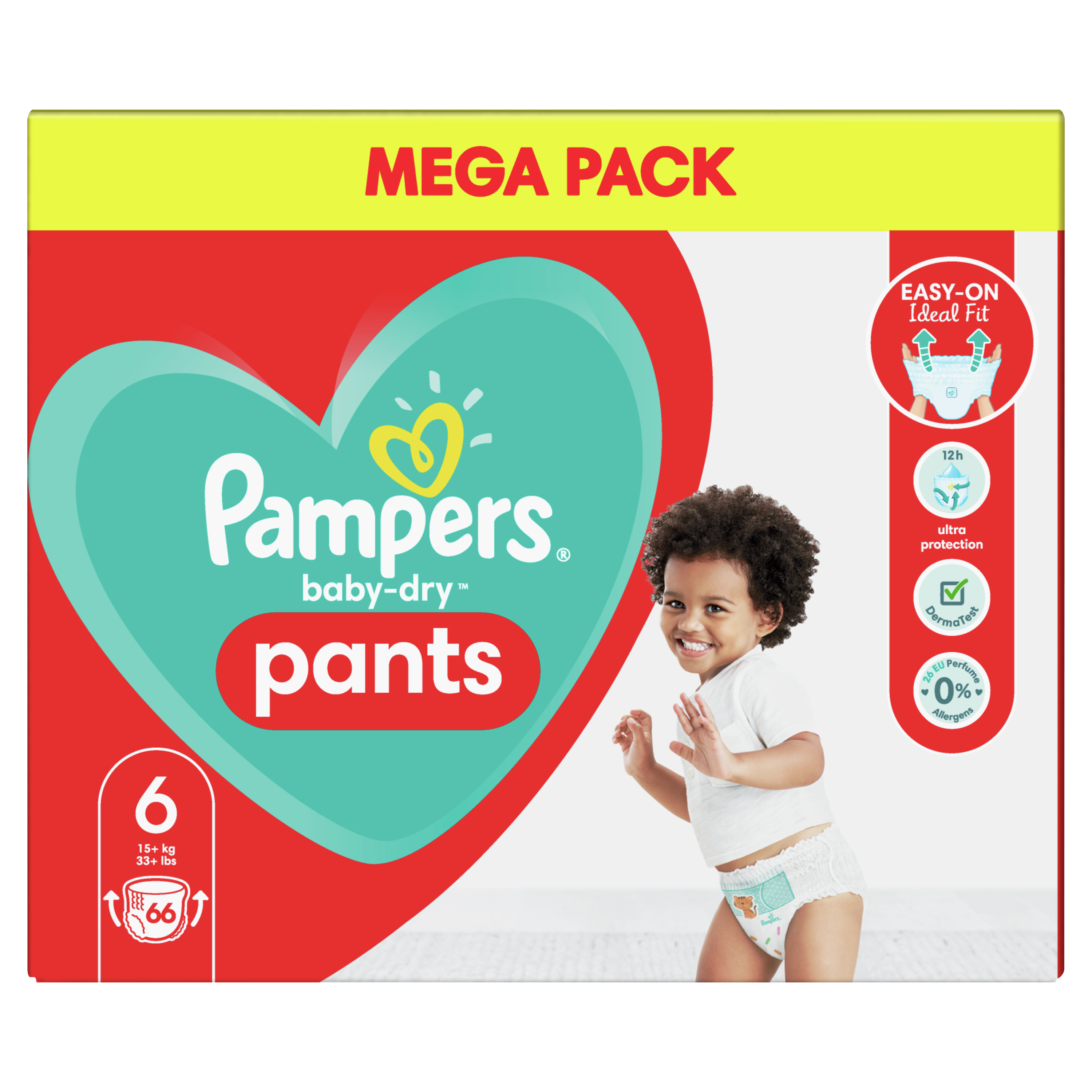 PAMPERS Baby-dry pants Couches-culottes taille 6 (+15kg) 66 couches pas  cher 