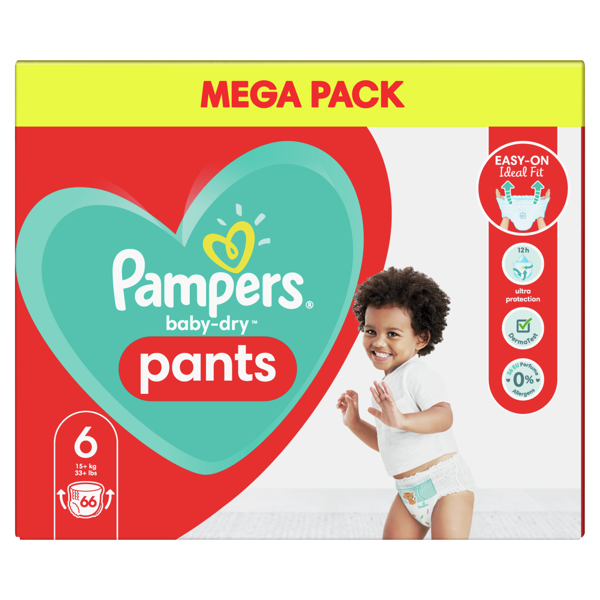 Pampers - Baby Dry Pants - Couches-culottes Taille 6 (+15 kg) - Mega+ Pack  (x76 culottes) : : Bébé et Puériculture