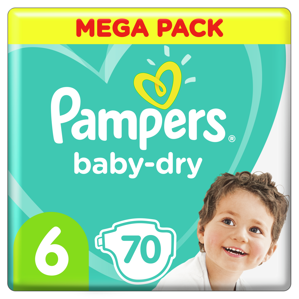 PAMPERS Baby-dry Couches taille 6 (13 à 18kg) 70 couches