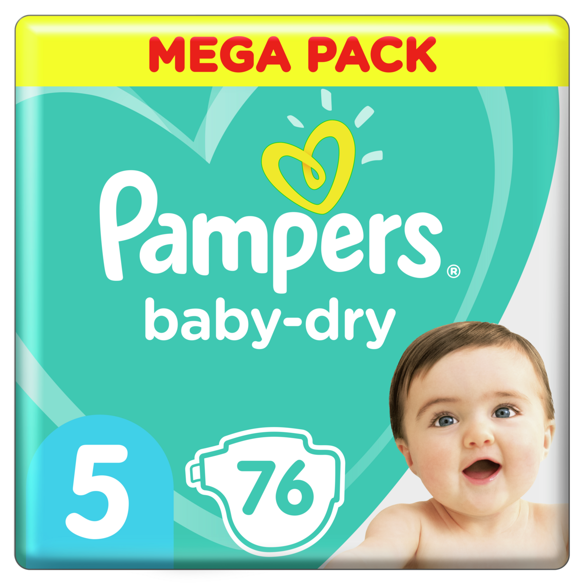 PAMPERS Baby-dry couches taille 5 (11 à 16kg) 76 couches pas cher 