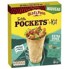 OLD EL PASO Tortilla Pocket le kit extra doux 361g