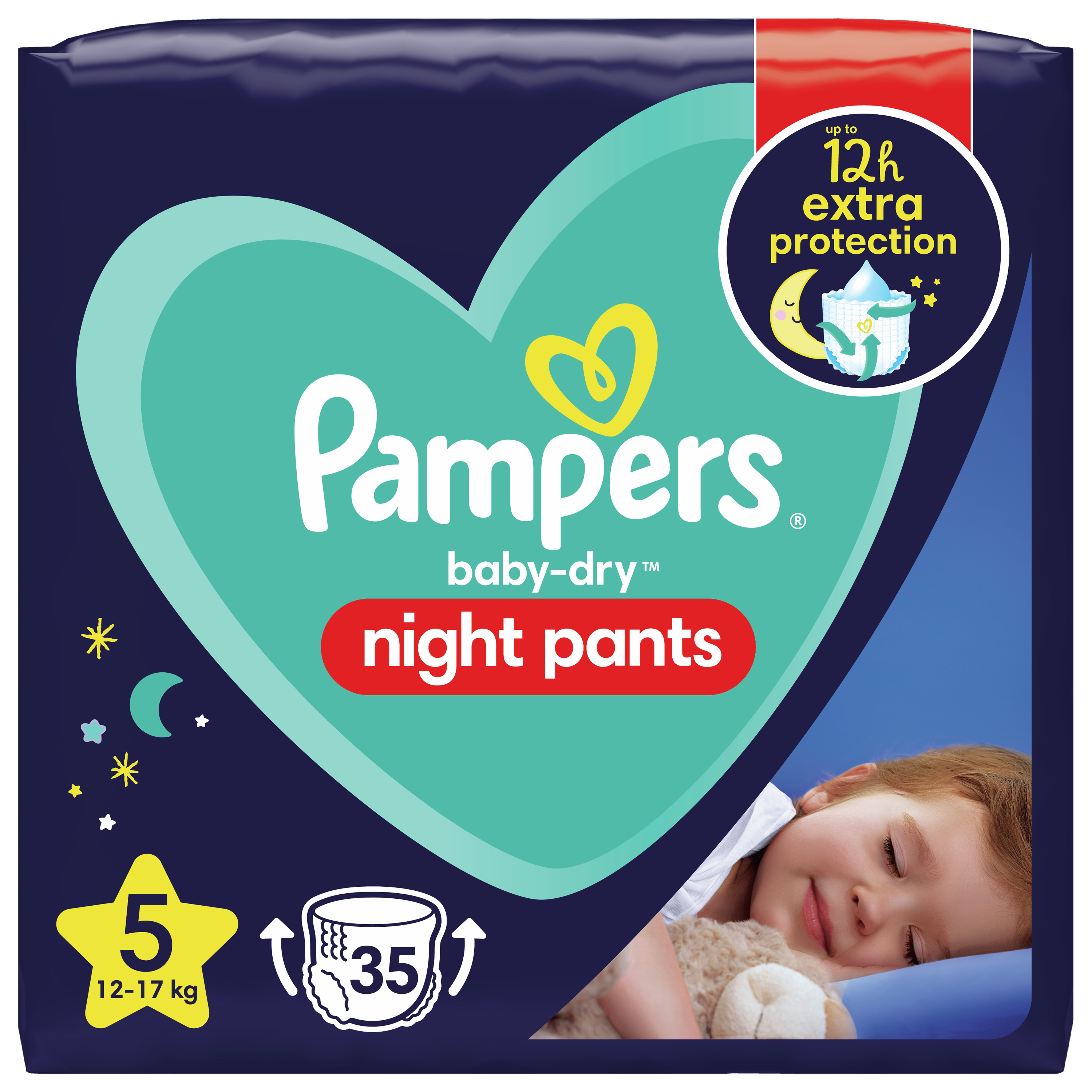 PAMPERS Baby-dry night couches taille 5 (12-17kg) 35 couches pas cher 