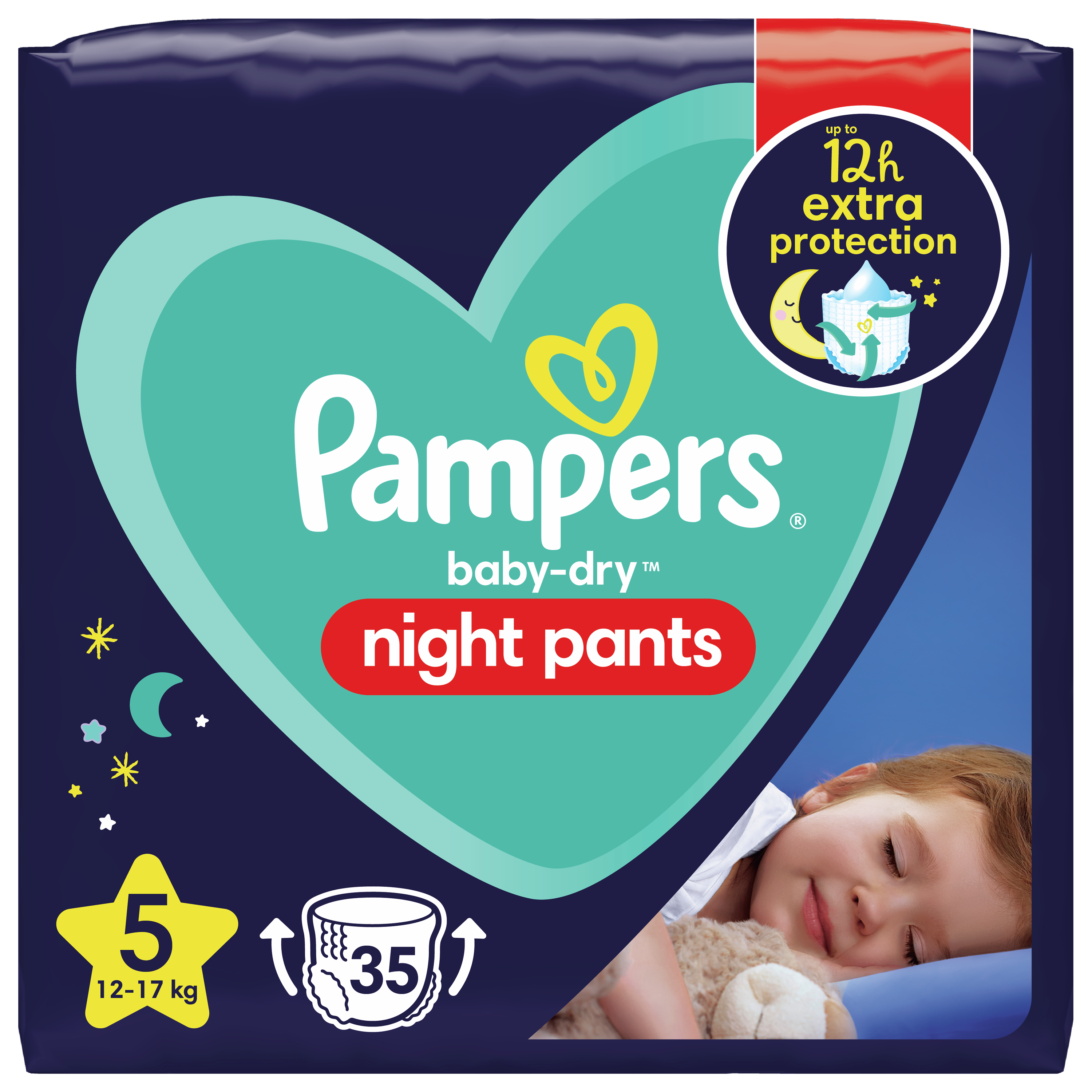 Pampers Bébé Pants night Bébé Dry Taille 5 (12-17 kg), 35 couches