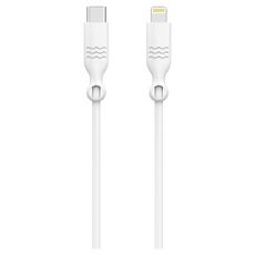 JUST GREEN Câble de charge USB C vers Lightning - 3A - 1.2 m - Blanc