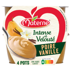 MATERNE Intense et velouté Coupelle poire vanille sans sucres ajoutés  4x97g