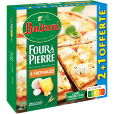 BUITONI Four à Pierre Pizza aux 4 fromages 2 +1 offerte 990g