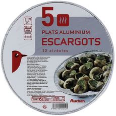 AUCHAN Moules aluminium pour 12 escargots 5 moules