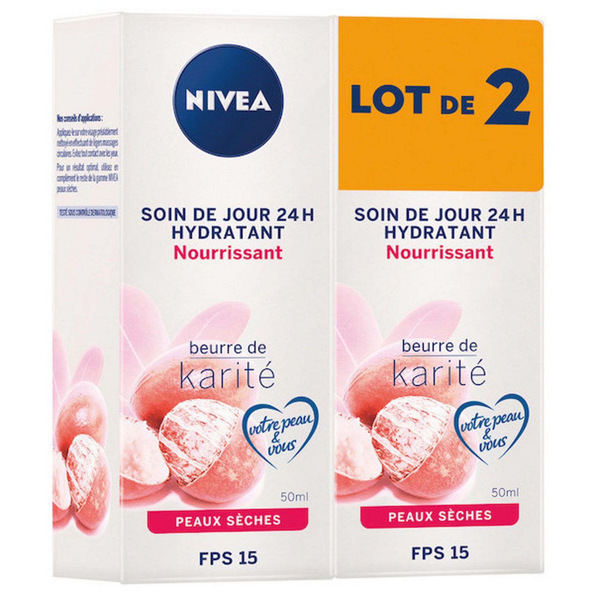 NIVEA Soin de jour hydratant nourrissant karité peaux sèches 50ml pas cher  