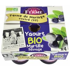 INVITATION A LA FERME Yaourt bio myrtille sauvage 4x125g