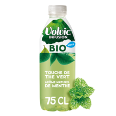 VOLVIC INFUSION BIO Eau infusée bio thé vert aromatisée menthe  75cl
