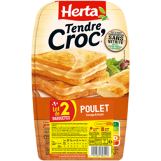 HERTA Tendre croc' fromage et poulet  2 pièces 2x200g