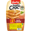 HERTA Tendre Croc' croques monsieur au pain de campagne jambon fumé et fromage sans nitrite 4 pièces 2x200g