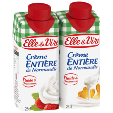 ELLE & VIRE Crème fluide entière 30%MG UHT 2x25cl
