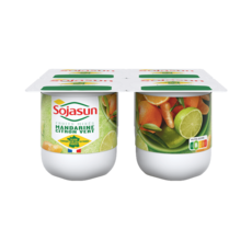 SOJASUN Dessert végétal au  soja, mandarines et citrons vert 4x100g 4x100g