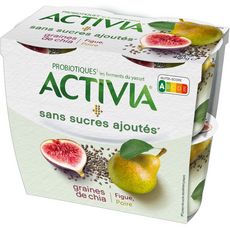 Activia Yaourt Aux Fruits Graines De Chia Poire Et Figue Sans Sucres 4x115g Pas Cher A Prix Auchan