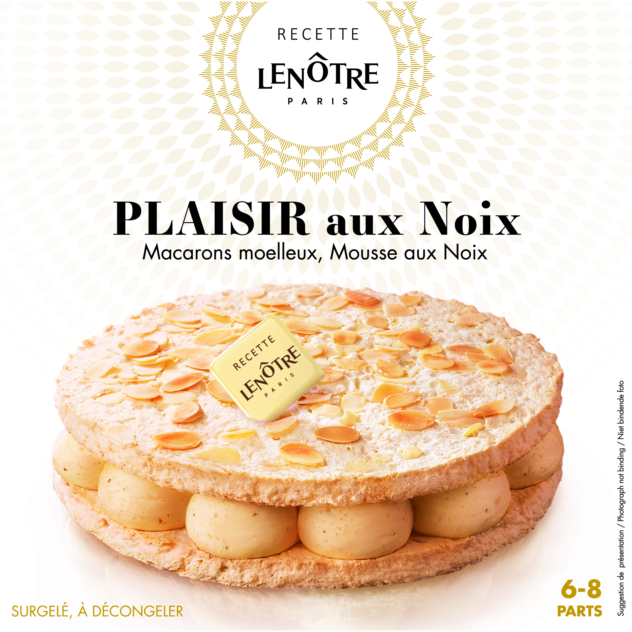 Lenotre Gateau Aux Macarons Moelleux Et Mousse De Noix 6 8 Parts 410g Pas Cher A Prix Auchan