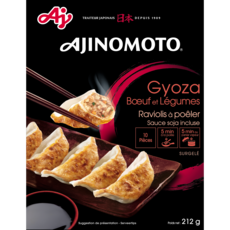 AJINOMOTO Gyoza bœuf et légumes Raviolis à poêler sauce soja incluse 10 pièces 212g