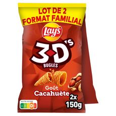 LAY'S 3D's bugles goût cacahuètes 2x150g