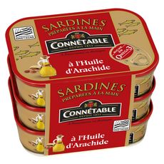 CONNETABLE Sardines à l'huile d'arachide 3x135g