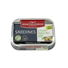 MOUETTES D'ARVOR Sardines sans arêtes à l'huile d'olive bio 120g