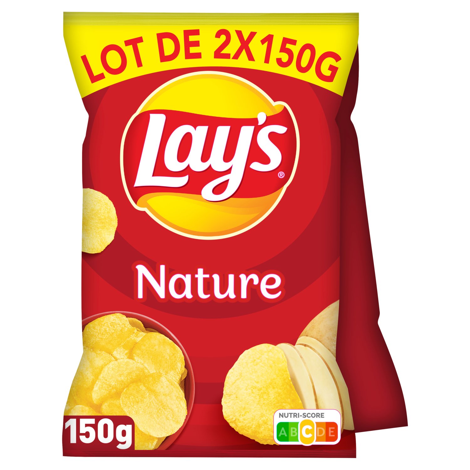 LAY'S Chips à l'ancienne nature lot de 2 2x155g pas cher 