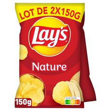 LAY'S Chips de pomme de terre nature 2 paquets de 150g
