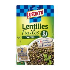 LUSTUCRU Lentilles vertes faciles 2 étuis 300g