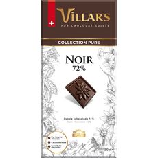 VILLARS Tablette de chocolat noir 72% dégustation 1 pièce 100g
