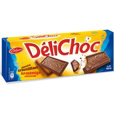 DELICHOC Biscuits sablés nappés de chocolat au lait croustillant 150g