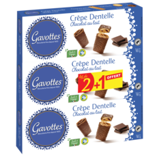 GAVOTTES crepes dentelle chocolait 2x90g + 90g offert