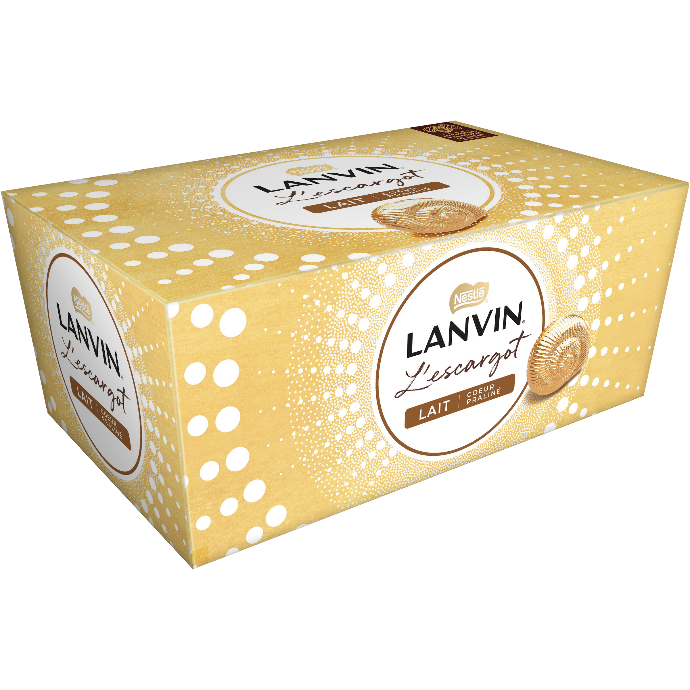 NESTLE Lanvin L'Escargot chocolats au lait fourrés au praliné 10 pièces  164g pas cher 