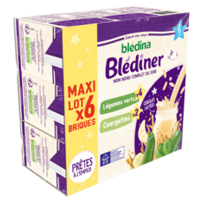 BLEDINA Blédiner lait liquide aux légumes verts et courgettes des 6 mois 6x250ml