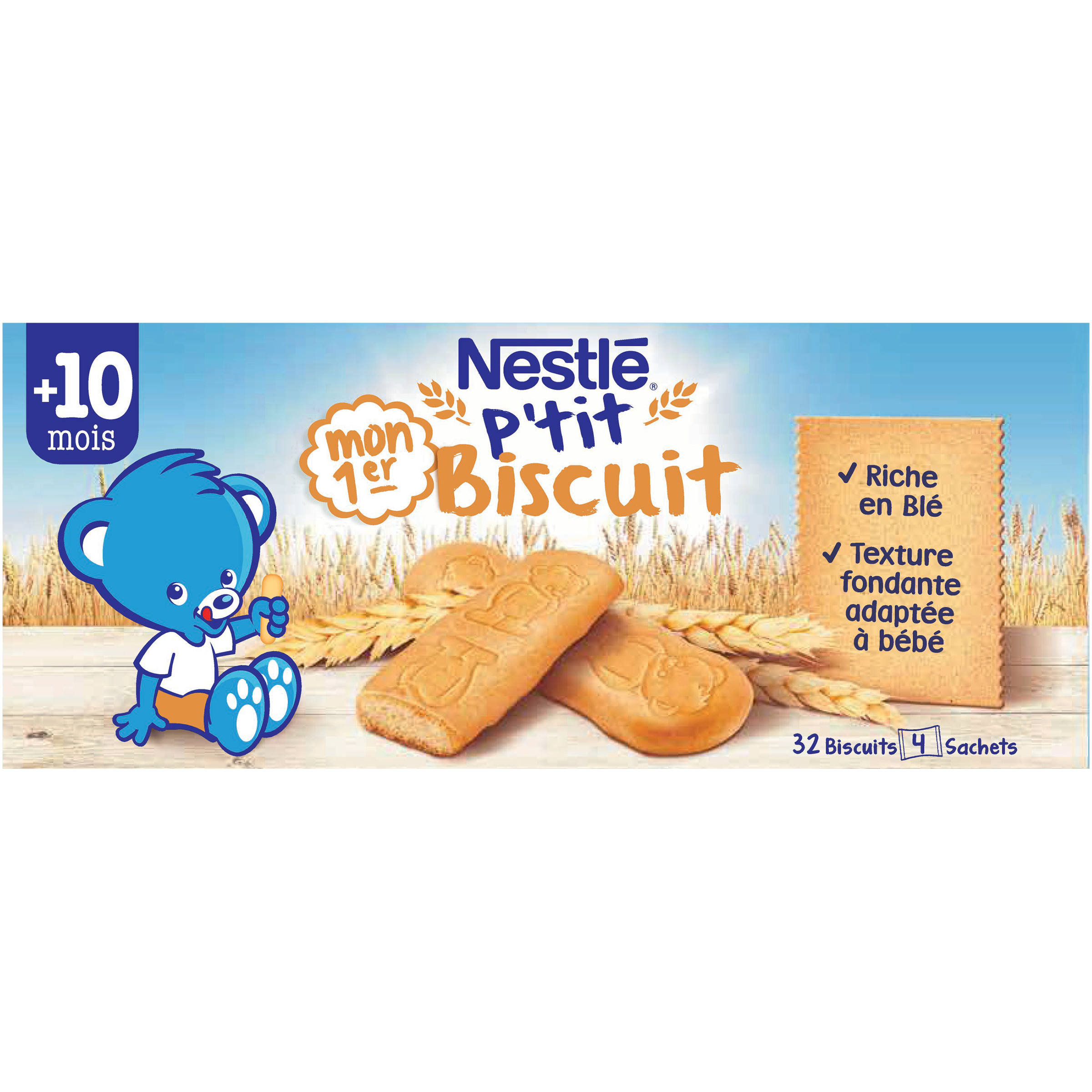 NESTLE P'tit Biscuit Biscuits bébé dès 12 mois boite de 180g