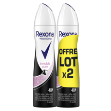 REXONA Déodorant spray femme invisible pure 2x200ml