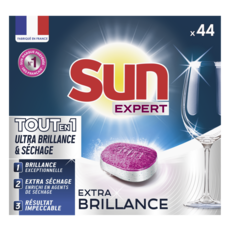 SUN Tablettes lave-vaisselle expert extra shine 44 pastilles