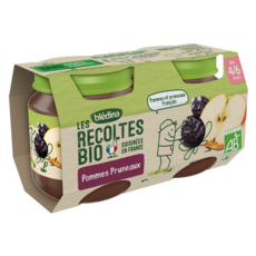 Bledina Petit Pot Dessert Pommes Et Pruneaux Bio Des 4 6 Mois 2x130g Pas Cher A Prix Auchan