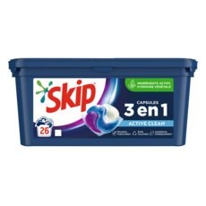 SKIP Active Clean lessive capsules 3en1 26 lavages 26 capsules