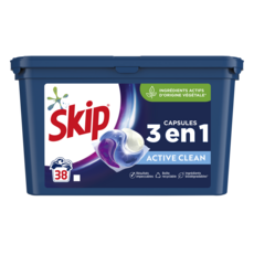 SKIP Active Clean lessive capsules 3en1 38 lavages 38 capsules