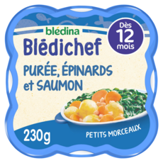 BLEDINA Blédichef assiette purée aux épinard et saumon dès 12 mois 230g