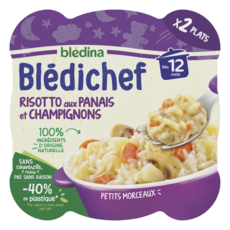 BLEDINA Blédichef assiette risotto panais et champignons dès 12 mois 2x230g