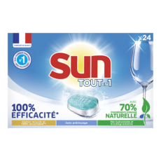 SUN Tablettes lave-vaisselle tout en 1 Ecolabel 24 pastilles