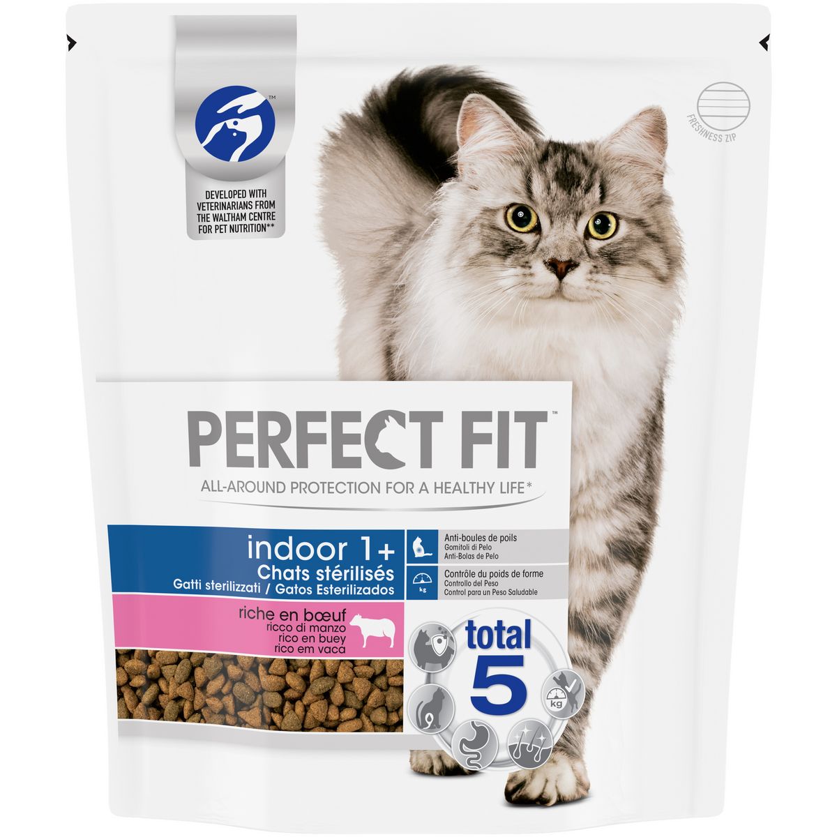PERFECT FIT Indoor 1+ Croquettes pour chat stérilisé au boeuf 1,4kg pas cher à prix Auchan